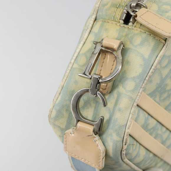 Christian Dior Trotter Canvas Shoulder Bag PVC Light Blue Silver Auth 183605