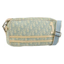 Christian Dior Trotter Canvas Shoulder Bag PVC Light Blue Silver Auth 183605-1