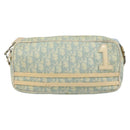 Christian Dior Trotter Canvas Shoulder Bag PVC Light Blue Silver Auth 183605-13