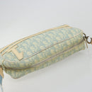 Christian Dior Trotter Canvas Shoulder Bag PVC Light Blue Silver Auth 183605-6