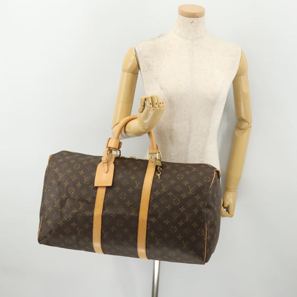 LOUIS VUITTON Monogram Keepall 50 Boston Bag M41426 LV Auth 183612SAV