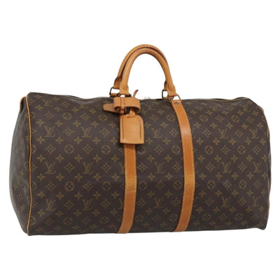 LOUIS VUITTON Monogram Keepall 55 Boston Bag M41424 LV Auth 183614A