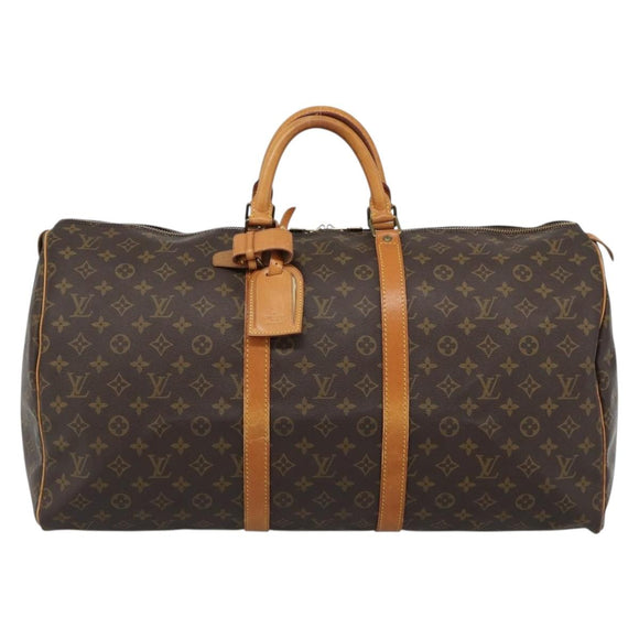 LOUIS VUITTON Monogram Keepall 55 Boston Bag M41424 LV Auth 183614A