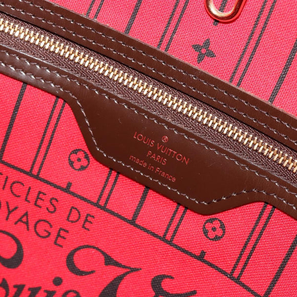 LOUIS VUITTON Damier Ebene Neverfull MM Tote Bag N51105 LV Auth 183618V