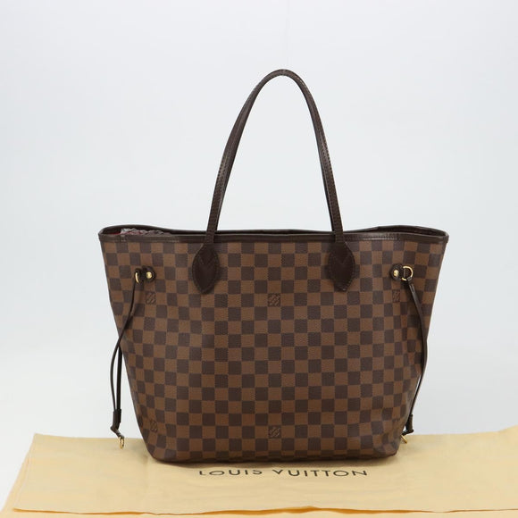 LOUIS VUITTON Damier Ebene Neverfull MM Tote Bag N51105 LV Auth 183618V