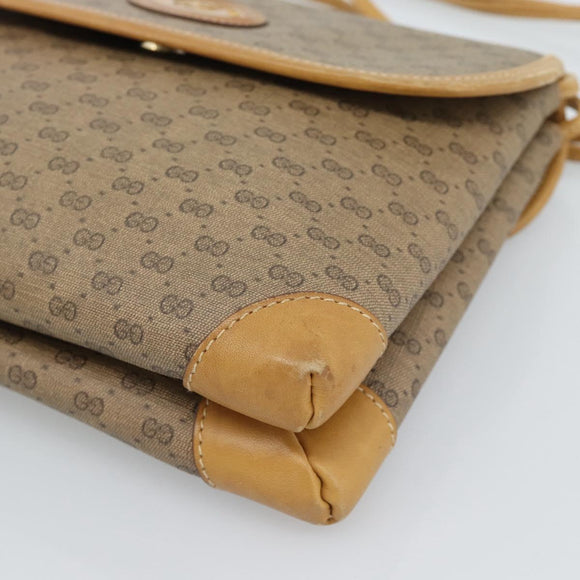 GUCCI Micro GG Supreme Shoulder Bag PVC Beige Gold 007 105 5548 Auth 183620