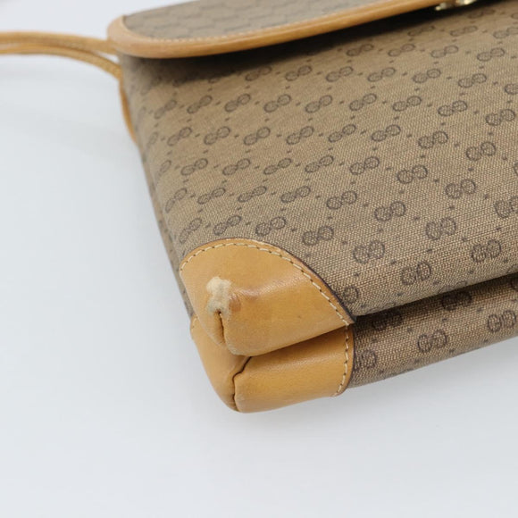 GUCCI Micro GG Supreme Shoulder Bag PVC Beige Gold 007 105 5548 Auth 183620