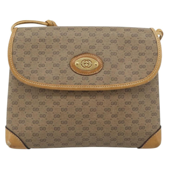 GUCCI Micro GG Supreme Shoulder Bag PVC Beige Gold 007 105 5548 Auth 183620