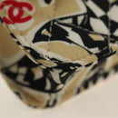 CHANEL Chain Shoulder Pouch Mini Matelasse Satin Beige Gold CC Auth 183621M-9