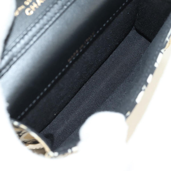 CHANEL Chain Shoulder Pouch Mini Matelasse Satin Beige Gold CC Auth 183621M
