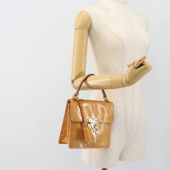 LOUIS VUITTON Monogram Vernis Spring Street Hand Bag Pink M91033 LV Auth 183622