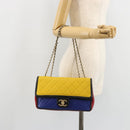 CHANEL Mini Matelasse 26 Chain Bag Lamb Skin Multicolor Gold CC Auth 183624SM-28