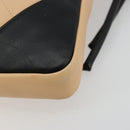 CHANEL Matelassé Cambon Line Schultertasche Leder Beige Silber CC Auth 183625M-15