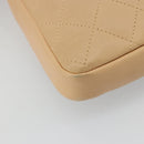 CHANEL Matelasse Cambon Line Shoulder Bag Leather Beige Silver CC Auth 183625M-18