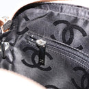 CHANEL Matelassé Cambon Line Schultertasche Leder Beige Silber CC Auth 183625M-23