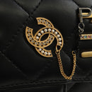 CHANEL Mini Matelasse 17 Kettingtas Lamsleer Zwart Goud CC Auth 183626SM-18