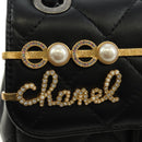 CHANEL Mini Matelasse 17 Kettingtas Lamsleer Zwart Goud CC Auth 183626SM-19