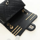 CHANEL Mini Matelasse 17 Kettingtas Lamsleer Zwart Goud CC Auth 183626SM-21