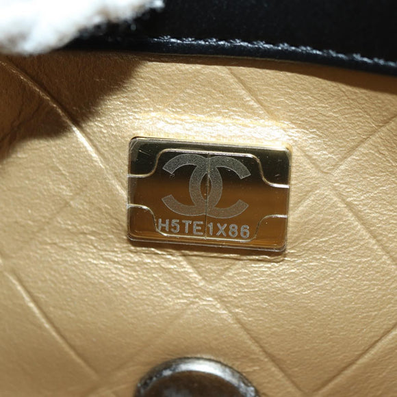 CHANEL Mini Matelasse 17 Kettingtas Lamsleer Zwart Goud CC Auth 183626SM