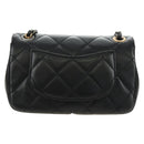 CHANEL Mini Matelasse 17 Kettingtas Lamsleer Zwart Goud CC Auth 183626SM-3