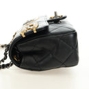 CHANEL Mini Matelasse 17 Kettingtas Lamsleer Zwart Goud CC Auth 183626SM-5