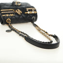 CHANEL Mini Matelasse 17 Kettingtas Lamsleer Zwart Goud CC Auth 183626SM-8