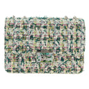 CHANEL Matelasse Chain Shoulder Bag Tweed Multicolor Silver CC Auth 183627SM-13