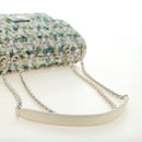 CHANEL Matelasse Chain Shoulder Bag Tweed Multicolor Silver CC Auth 183627SM-6
