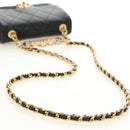 CHANEL Mini Matelasse 19 Chain Bag Lamb Skin 2way Black Gold CC Auth 183629SM-9