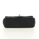 CHANEL Mini Matelasse 19 Chain Bag Lamb Skin 2way Black Gold CC Auth 183629SM-5