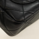 CHANEL Mini Matelasse 19 Chain Bag Lamb Skin 2way Black Gold CC Auth 183629SM-18