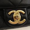CHANEL Mini Matelasse 19 Chain Bag Lamb Skin 2way Black Gold CC Auth 183629SM-20