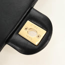 CHANEL Mini Matelasse 19 Chain Bag Lamb Skin 2way Black Gold CC Auth 183629SM-21
