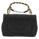 CHANEL Mini Matelasse 19 Chain Bag Lamb Skin 2way Black Gold CC Auth 183629SM-2