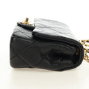 CHANEL Mini Matelasse 19 Chain Bag Lamb Skin 2way Black Gold CC Auth 183629SM-4