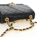 CHANEL Mini Matelasse 19 Chain Bag Lamb Skin 2way Black Gold CC Auth 183629SM-6