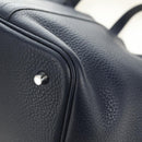 HERMES Picotan lock Bag Taurillon Clemence Leather Navy Silver Auth 183630SAM-14