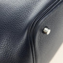 HERMES Picotan lock Bag Taurillon Clemence Leather Navy Silver Auth 183630SAM-15