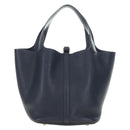 HERMES Picotan lock Bag Taurillon Clemence Leather Navy Silver Auth 183630SAM-2