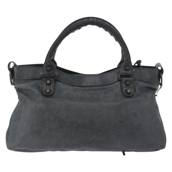 BALENCIAGA The First Hand Bag Leather 2way Green 103208 Auth 183631V