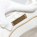 Jimmy Choo Tote Bag Leather White Gold Silver Auth 183632A-19