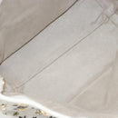 Jimmy Choo Tote Bag Leather White Gold Silver Auth 183632A-10