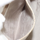 Jimmy Choo Tote Bag Leather White Gold Silver Auth 183632A-23
