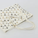 Jimmy Choo Tote Bag Leather White Gold Silver Auth 183632A-6
