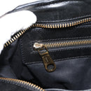 Chloe Etel Hand Bag Leather Black Gold Auth 183634-21