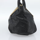 Chloe Etel Hand Bag Leather Black Gold Auth 183634-3