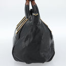 Chloe Etel Hand Bag Leather Black Gold Auth 183634-4