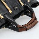 Chloe Etel Hand Bag Leather Black Gold Auth 183634-7