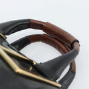 Chloe Etel Hand Bag Leather Black Gold Auth 183634-14