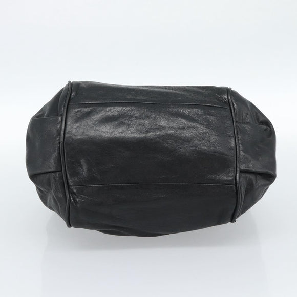 Chloe Etel Hand Bag Leather Black Gold Auth 183634